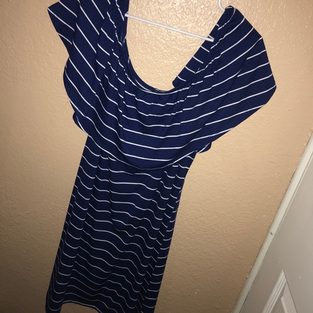 Navy blue dress 🦋with stripes